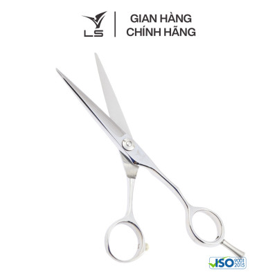 Kéo cắt tóc LS JP551 lưỡi thẳng quai offset vênh đỡ ngón tháo rời -tặng bao da và bộ vệ sinh kéo
