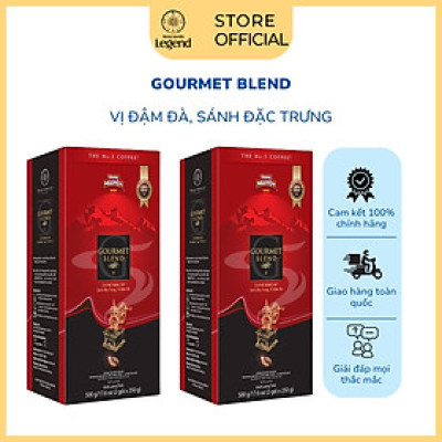 Combo 2 Hộp Cà phê Rang Xay Pha Phin Gourmet Blend - Trung Nguyên Legend - 500gr (Vị cà phê đậm, cafein 1%)