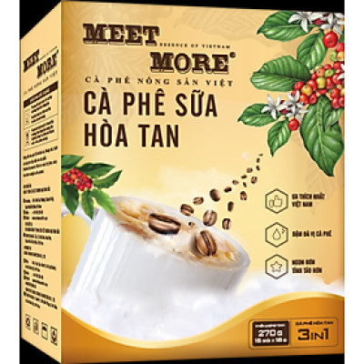 Hộp cà phê hòa tan Coffee 3in1 (18g x 15 gói) – Meet More Coffee