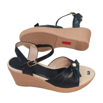 Giày Sandal Nữ Đế Xuồng HÀ NAM Da Bò Thật Thời Trang Cao Cấp 7cm DNU2148