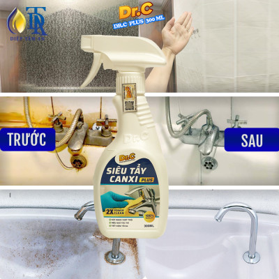 Tẩy Cặn Canxi Nhà Tắm,Tẩy Vách Kính Vòi Sen Inox,Tẩy Ố Vàng Nhà Vệ Sinh Lavabo- Plus Dr.C 300ml