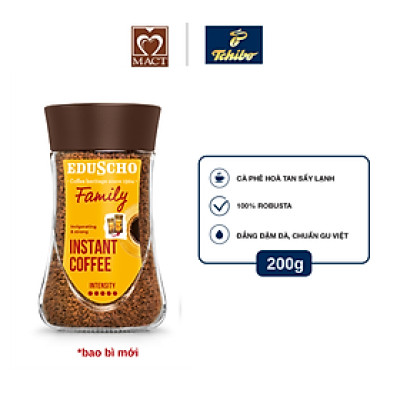 Cà phê hòa tan TCHIBO FAMILY - 100% Robusta - Vị đắng đậm đà - lọ 200g