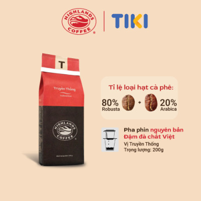 Cà phê Rang xay Truyền Thống Highlands Coffee 200g