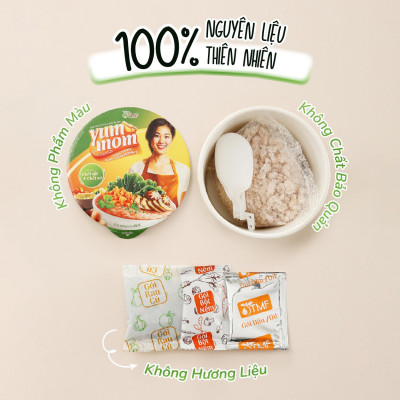 Thùng 24 ly cháo gạo lứt rong biển yến mạch ăn liền Yum Mom 45g TÂM MINH FOODS cho bé ăn dặm
