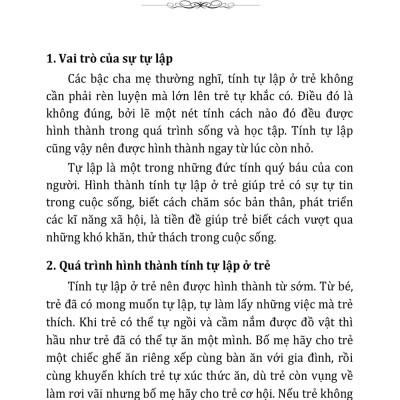 Kỹ Năng Giúp Trẻ Tự Lập