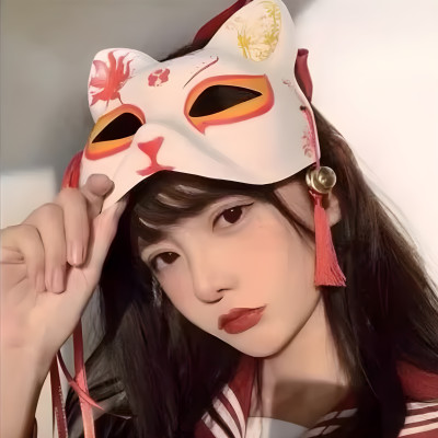 Mặt nạ Cáo Nhật anime hóa trang Hallowen màu Đỏ và Đen