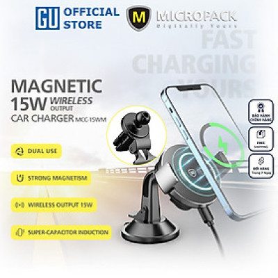 Đế sạc Ôtô MicroPack POWER MOTOR MAGNETIC MCC-15WM Sạc Không Dây 15W Hàng Chính Hãng