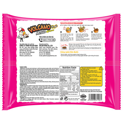 Thùng 24 Gói Mì Xào Koreno Vị Gà Volcano 118g