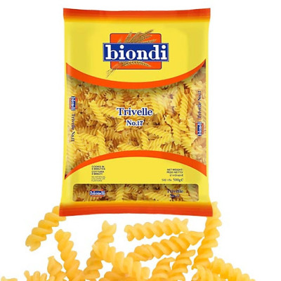 COMBO 2 Gói Nui Xoắn Trivelle Số 17 Biondi 500g | Biondi Trivelle No.17 500g