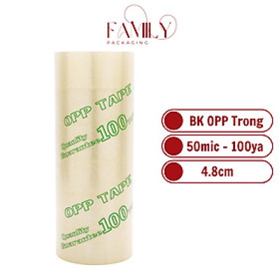Combo 6 Cuộn Băng Keo Trong Hoàn Cầu Gói Quà 4.8cm 100ya 50mic, Băng Keo OPP Trong Đục Đóng Hàng