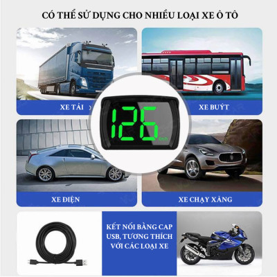 Bộ Hiển Thị Tốc Độ HUD G20 Sử Dụng GPS Đa Dụng | Bộ Hiển Thị Tốc Độ Sử Dụng GPS Cắm Cổng USB Tiện Dụng, Dễ Lắp Đặt, Đa Dụng, Sử Dụng Được Cho Mọi Loại Xe
