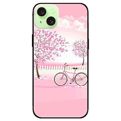 Ốp lưng dành cho Iphone 15 - Iphone 15 Plus - Iphone 15 Pro - Iphone 15 Pro Max - Xe Đạp Nền Hồngg - Hàng Chính Hãng