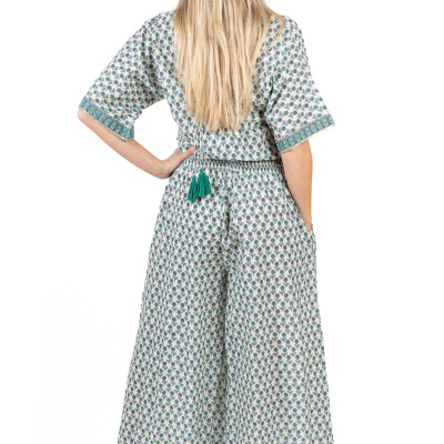 Jumpsuit Cổ V Kết Kim Loại Cotton Isla Bonita