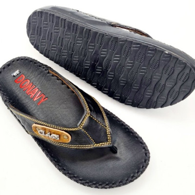 DÉP KẸP NAM DA BÒ - ĐÍNH KHUY CLASS THỜI TRANG 