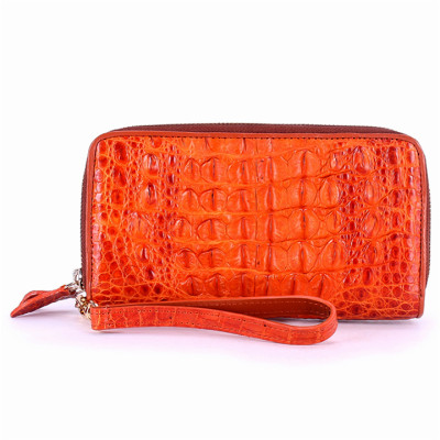 Bóp nữ da cá sấu Huy Hoàng 2 khóa nguyên con màu đen, nâu đỏ, nâu đất, vàng bò HT3260-61-62-63