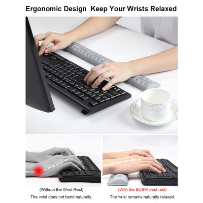 Tấm đệm lót chuột tiện dụng Vải không trơn trượt Kết cấu hỗ trợ kê cổ tay cho văn phòng BUBM