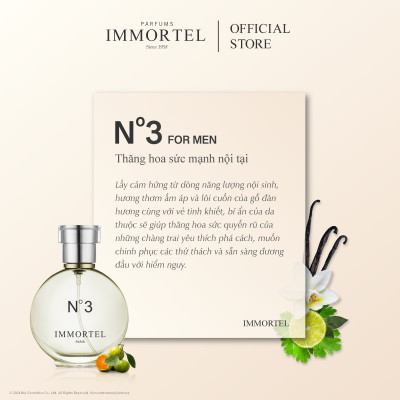 Nước Hoa Nam IMMORTEL N°3 - Eau de Parfum 60mL Nhập Khẩu Chính Hãng Pháp