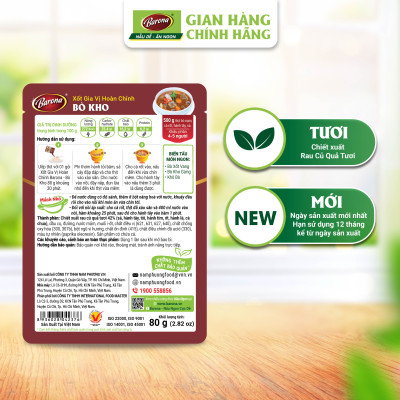 Gia Vị Barona 80g ướp ngon chuẩn vị không cần nêm nếm nêm sẵn thành phần tự nhiên, giá sỉ dạng thùng (1 thùng 80 gói)