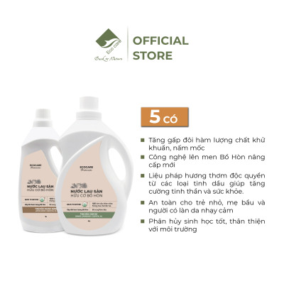 Nước Lau Sàn Hữu Cơ Bồ Hòn ECOCARE 1L-4L Hương Cam Sả/Chanh Gừng Đuổi Muỗi Đuổi Côn Trùng, Khử Mùi Hiệu Quả