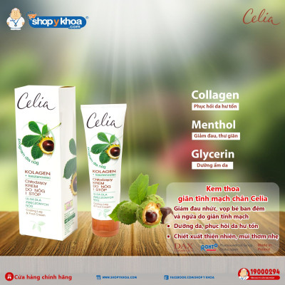 [DATE 12.2027] Kem Thoa Giãn Tĩnh Mạch Chân Celia - dung tích 100ml