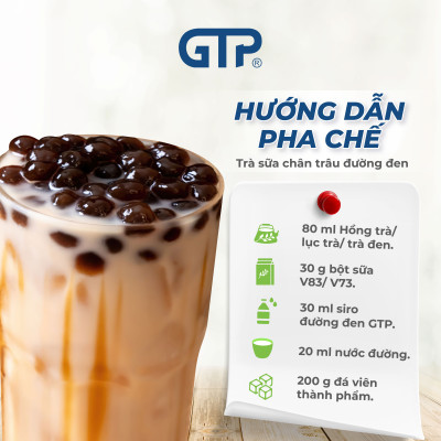 Siro Đường Đen GTP - Chuyên dùng pha chế: Trà sữa, Trà trái cây, Cocktail, Mocktail…
