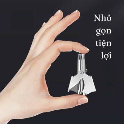 Dụng cụ cắt tỉa lông mũi bằng thép không gỉ máy cắt lông mũi an toàn tiện lợi kèm cọ vệ sinh sang trọng - Hàng Chính Hãng