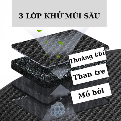 Lót giày cho nam và nữ khử mùi sợi tre , thơm tự nhiên , vải lưới đàn hồi thông hơi , thoáng khí khử mùi hôi hiệu quả , giúp bảo vệ bàn chân , giữ chân sạch sẽ và khô ráo nhỏ gọn tiện lợi