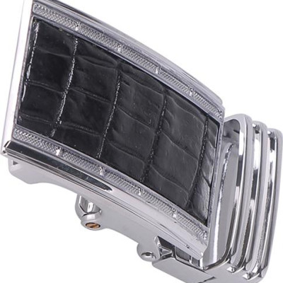 Đầu Khóa Da Cá Sấu 3,5 Phân Đầu Trắng Huy Hoàng HT9209 - Đen