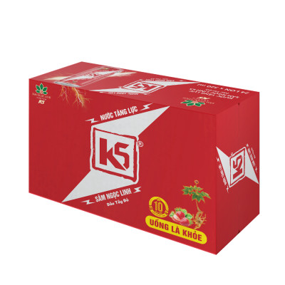 Nước Tăng Lực K5 Sâm Ngọc Linh Thùng 24 Lon Vị Dâu Tây Đỏ (320ml/Lon)
