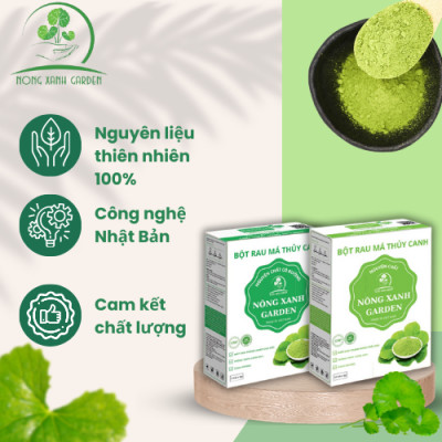 Nông Xanh Garden Combo 2 Hộp Bột Rau Má Thủy Canh Nguyên Chất + Nguyên Chất Có Đường Hộp 15 gói hòa tan uống liền, thanh nhiệt, làm đẹp 
