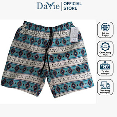 Quần Short Nam Davie Dvs02 Chất Liệu Kate Thoáng Mát, Có 2 Túi Và Dây Rút