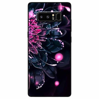 Ốp lưng in cho Samsung Note 8 Mẫu Mẫu Đơn Hồng Đen