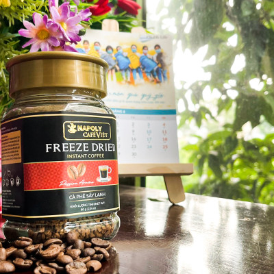 Cà Phê Sấy Lạnh FREEZE DRIED Napoli Coffee Robusta & Arabica Tiện Lợi Hòa Tan Uống Liền Thơm Ngon - Hủ 80gr
