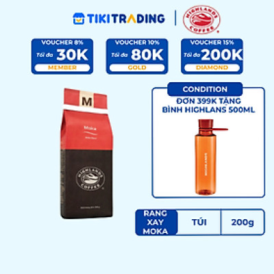 [ Mua 3 tặng 1] Cà phê Rang xay Moka Highlands Coffee 200g