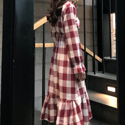 Đầm Ca Rô Nơ Cổ Thanh Lịch DN063 MayHomes