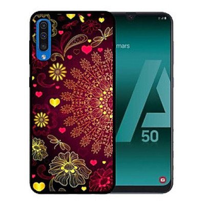 Ốp lưng in cho Samsung Galaxy A7 2018 mẫu Mandala Đỏ - Hàng chính hãng