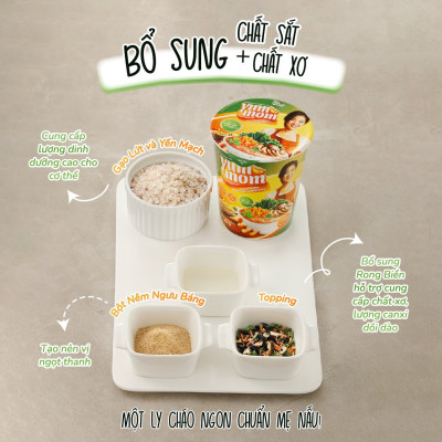 Thùng 24 ly cháo gạo lứt rong biển yến mạch ăn liền Yum Mom 45g TÂM MINH FOODS cho bé ăn dặm