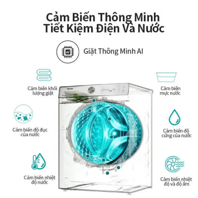 Máy giặt sấy Hisense Inverter Pro 10.5kg WD105M3 giặt thông minh AI, điều khiển từ xa, bảo hành 3 năm - HÀNG CHÍNH HÃNG