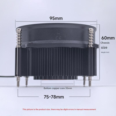 Quạt tản nhiệt CPU Led rainbow T80 for Intell lõi đồng nguyên chất cho máy tính hàng nhập khẩu