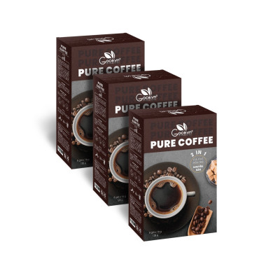 Pure Coffee Goce - Cafe Đen hòa tan 2 trong 1 - 128g (8 gói x 16g)