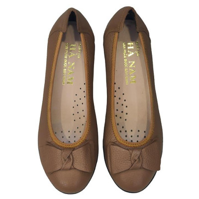 Giày Nữ Búp Bê Đế Xuồng Da Bò Thật TiTi ĐÔ Cao Cấp 4cm GBBN2035d