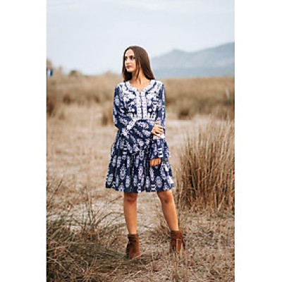 Đầm Boho Phối Ren Cotton Isla Bonita