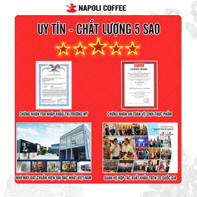 Cà Phê CAPPUCCINO Napoly Coffee Arabica/Robusta Hòa Tan Giữ Hương Vị Cà Phê, Đậm Đà, Thơm Béo Của Sữa - Túi 10 Gói