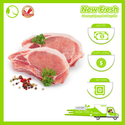 Cốt lết heo Nga có xương cắt lát - Túi 1Kg