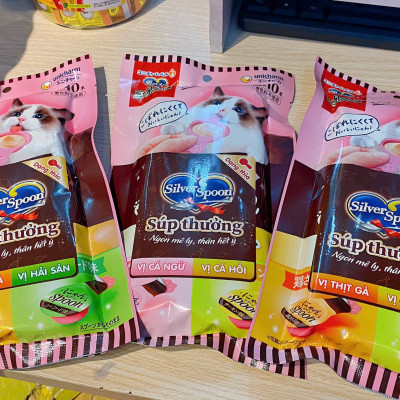 SILVER SPOON – SÚP THƯỞNG CHO MÈO DẠNG THÌA – NGON MÊ LY | HỘP 10 THÌA