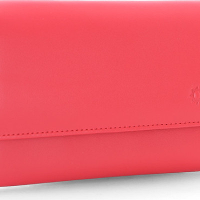 Ví nữ da bò cao cấp Huy Hoàng 3 gấp màu đỏ tươi HT3164