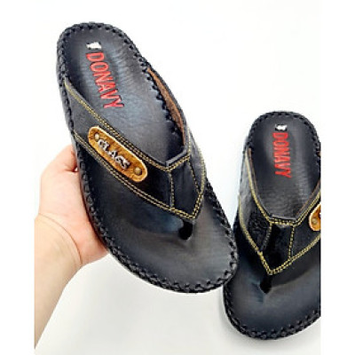 DÉP KẸP NAM DA BÒ - ĐÍNH KHUY CLASS THỜI TRANG 