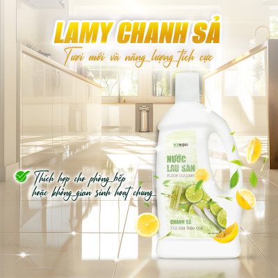 Thùng 4 Chai Nước lau sàn EcoWipes chai 1 Lít Hương tự nhiên thơm mát bảo vệ khỏi côn trùng