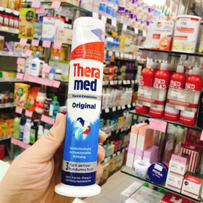 Kem đánh trắng răng Theramed ngừa sâu răng, tránh hôi miệng Đức 100ml