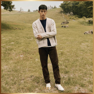 ÁO CARDIGAN CASHMERE KẺ 005998 THỜI TRANG NAM HÀN QUỐC